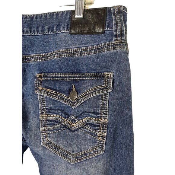 Seven7 Men's 32" Premium Denim Jeans Straight Leg Embroidered 32x34 - Picture 8 of 8